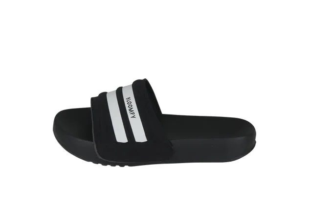 Chinelo Infantil Menino Slider Preto e Branco