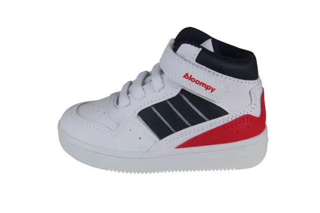 Tênis Infantil Bebê Menino Denver Branco e Vermelho