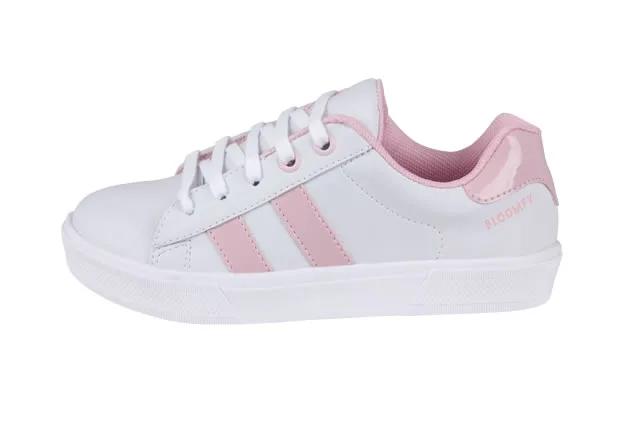 Tênis Infantil Menina Sintonia Branco e Rosa